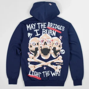 Best Sale Light The Way Back Print Hoodie - Navy Hoodies | Hoodies