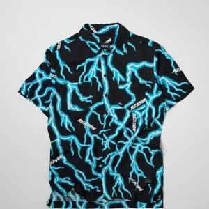 Best Sale Lightning Allover Print Short Sleeve Shirt Button Downs