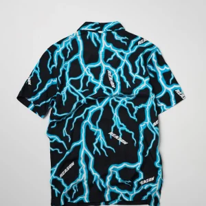Best Sale Lightning Allover Print Short Sleeve Shirt Button Downs