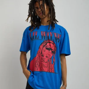 Best Lil Wayne Box Short Sleeve Tee - Blue Graphic Tees