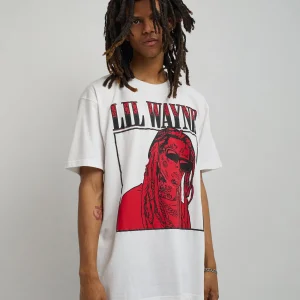 Clearance Lil Wayne Box Short Sleeve Tee - White Graphic Tees
