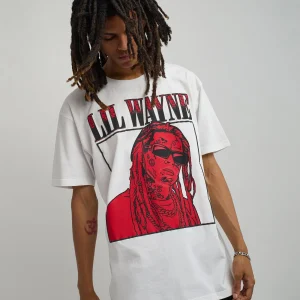 Clearance Lil Wayne Box Short Sleeve Tee - White Graphic Tees