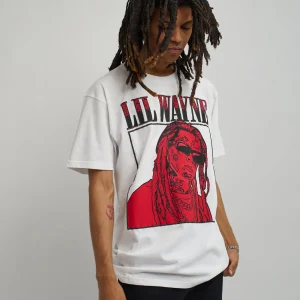 Clearance Lil Wayne Box Short Sleeve Tee - White Graphic Tees