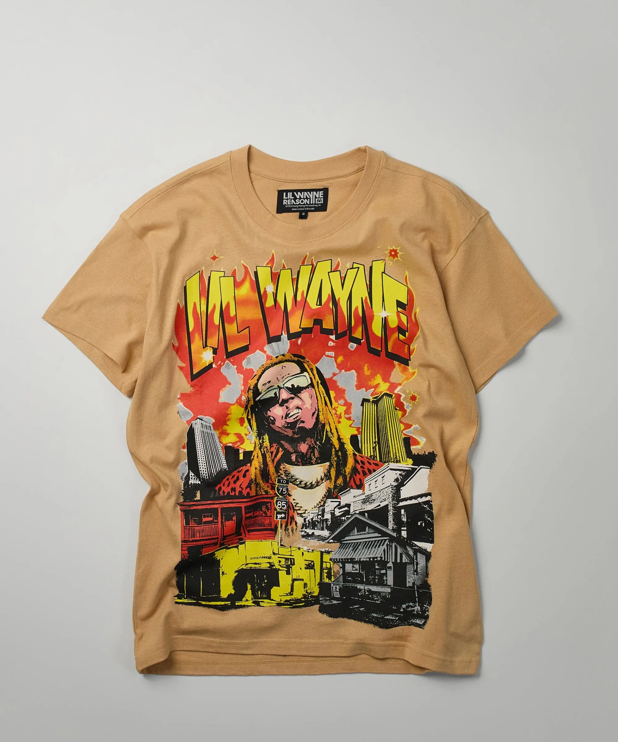 lil_wayne_new_orleans_short_sleeve_tee__khaki_0.webp Cheap Lil Wayne New Orleans Short Sleeve Tee - Khaki Graphic Tees