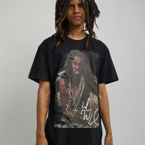 Discount Lil Wayne Portrait Short Sleeve Tee - Black Graphic Tees