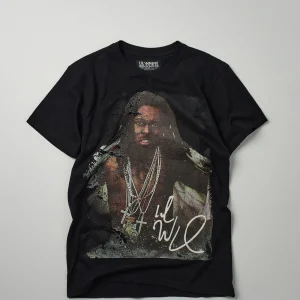 Discount Lil Wayne Portrait Short Sleeve Tee - Black Graphic Tees