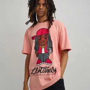 Flash Sale Lil Wayne Tunechi Short Sleeve Tee - Pink Graphic Tees