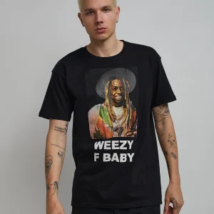 Cheap Lil Wayne Weezy F Baby Photo Short Sleeve Tee - Black Graphic Tees