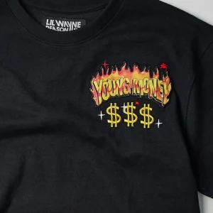 Cheap Lil Wayne Young Graffiti Short Sleeve Tee - Black Graphic Tees