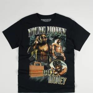 Sale Lil Wayne Young Money Got Money Short Sleeve Tee - Black Graphic Tees