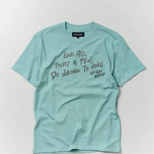 Sale Love All Glitter Print Short Sleeve Tee - Light Blue Graphic Tees
