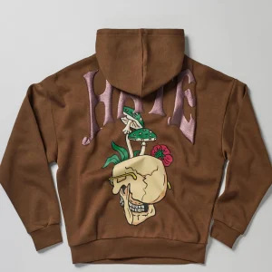 Sale Love Hate Puff Print Hoodie - Brown Hoodies | Hoodies