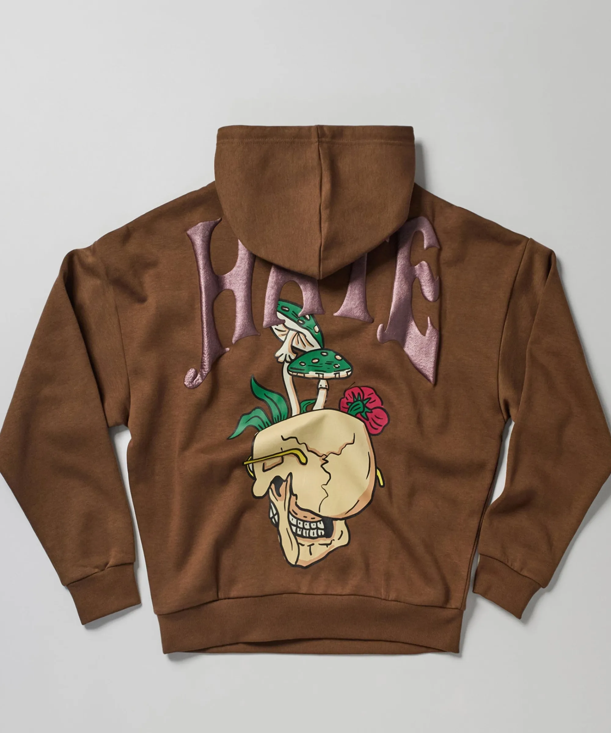 love_hate_puff_print_hoodie__brown_2.webp Sale Love Hate Puff Print Hoodie - Brown Hoodies | Hoodies