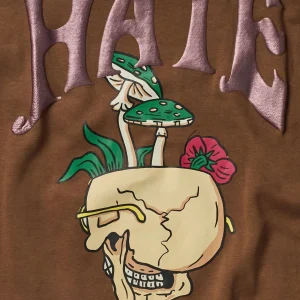 Sale Love Hate Puff Print Hoodie - Brown Hoodies | Hoodies