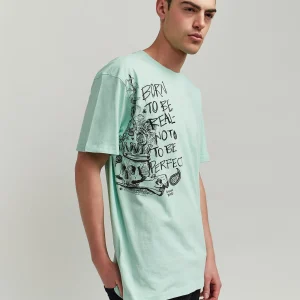 Best Sale Luca Graphic Print Embroidery Short Sleeve Tee - Olive Green Graphic Tees