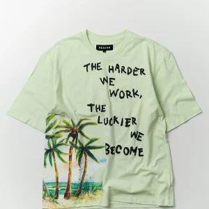 Outlet Luckier We Become Oversized Graphic Tee - Olive Green Graphic Tees | Oversized Tees