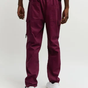 Discount Luther Cotton Utility Multi Pocket Pants - Burgundy Shop All Bottoms | Cargo & Utility Pants