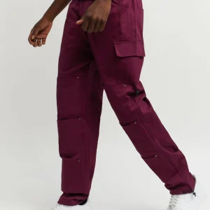 Discount Luther Cotton Utility Multi Pocket Pants - Burgundy Shop All Bottoms | Cargo & Utility Pants