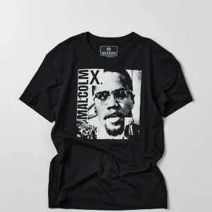 Best Sale Malcolm X Monochrome Short Sleeve Tee - Black Graphic Tees