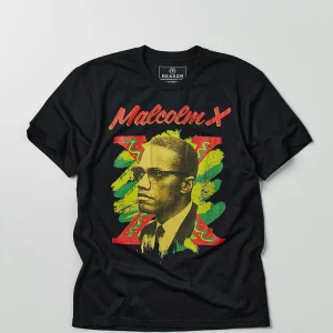 Cheap Malcolm X Vintage Short Sleeve Tee - Black Graphic Tees