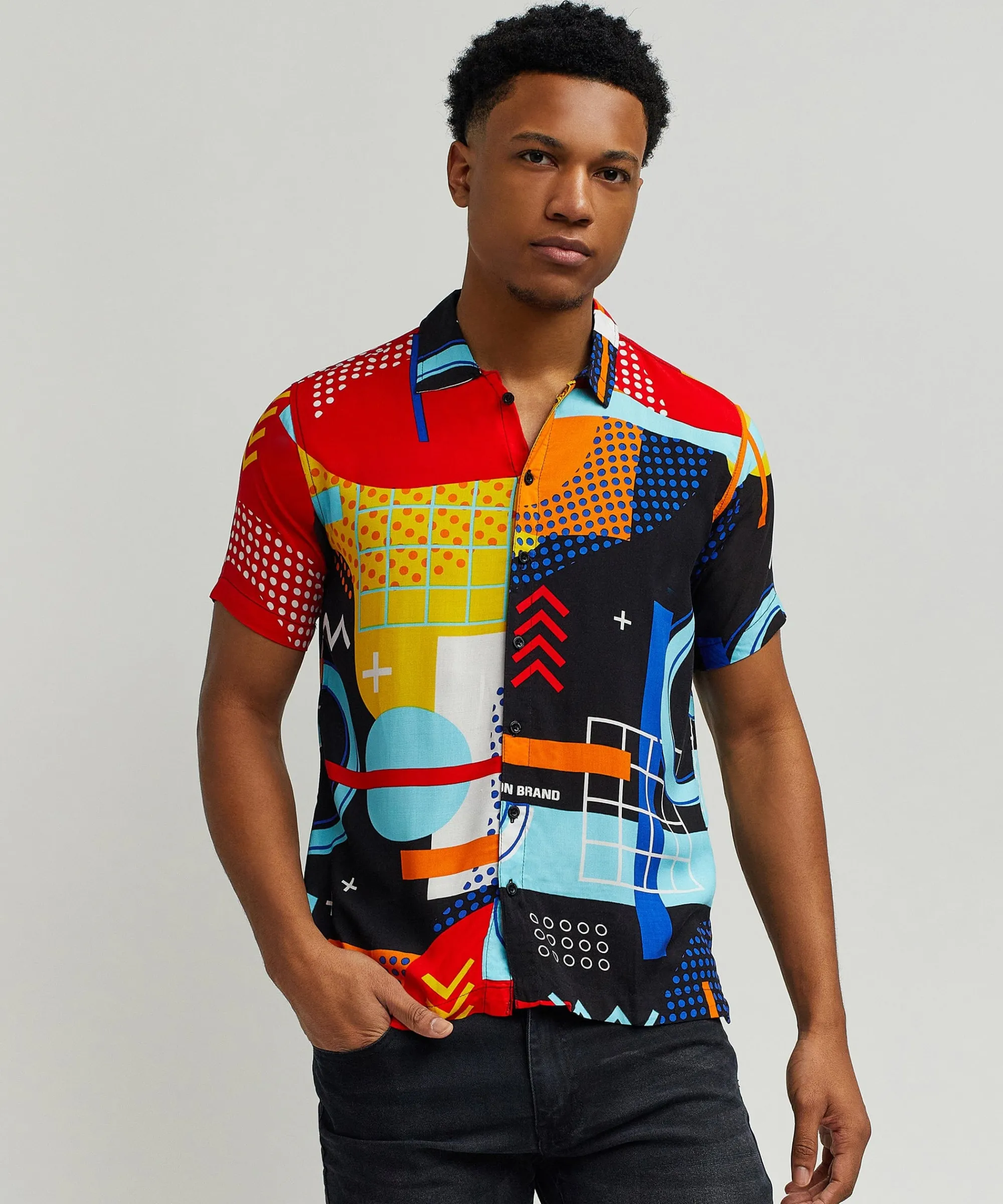 messenger_allover_print_short_sleeve_shirt_0.webp Flash Sale Messenger Allover Print Short Sleeve Shirt Button Downs