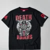 Sale Mishka Death Adders Glitter Print Short Sleeve Tee - Black Graphic Tees