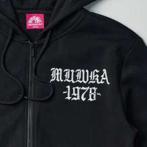 Fashion Mishka Death Adders Graphic Print Embroidered Zip Up Hoodie - Black Hoodies | Hoodies