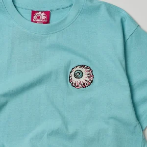 Discount Mishka Eyeball Embroidered Short Sleeve Tee - Light Blue Graphic Tees