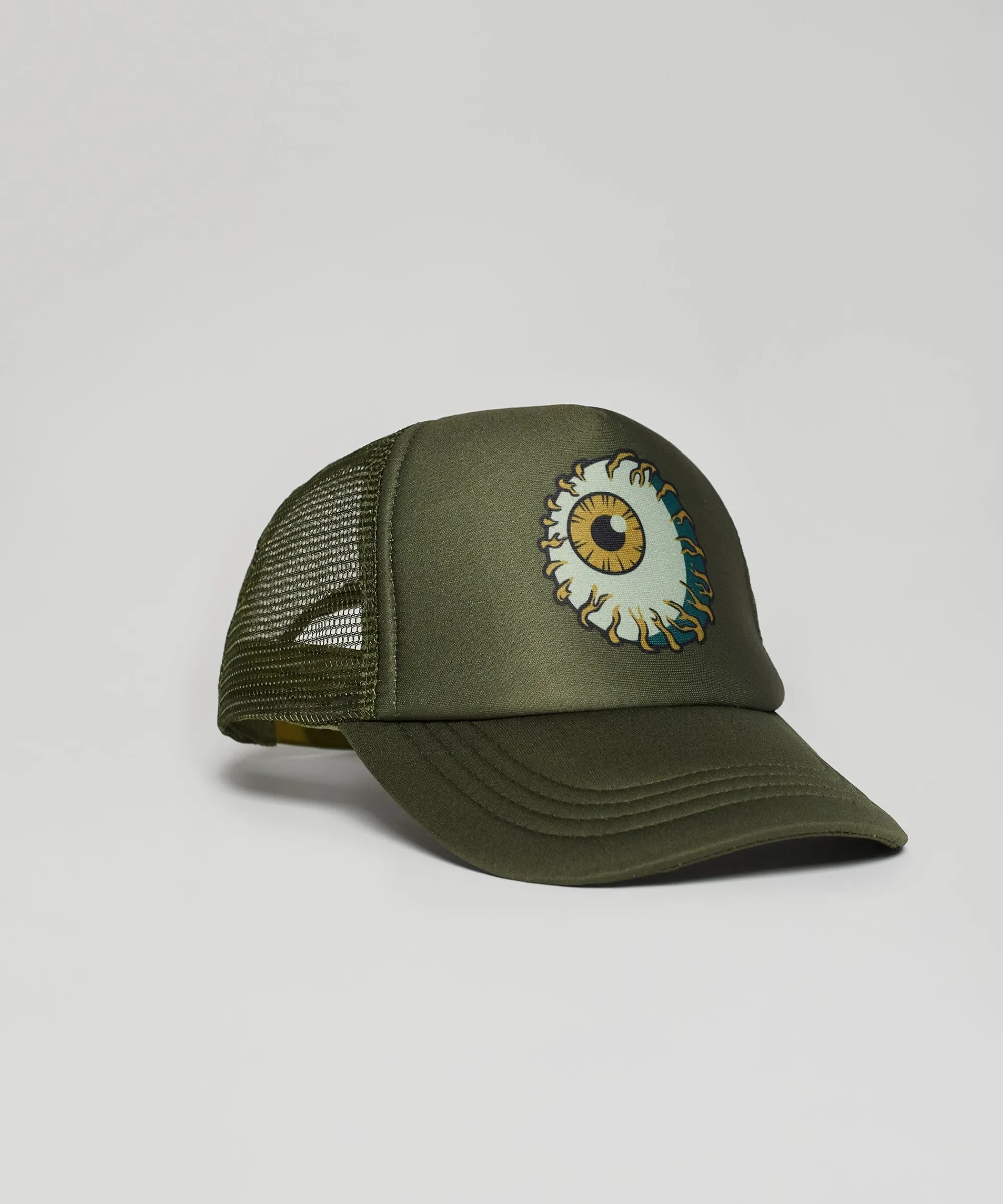 mishka_keep_watch_embroidered_trucker_hat__olive_green_1.webp Fashion Mishka Keep Watch Embroidered Trucker Hat - Olive Green Hats