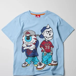 Online Mishka Nineties Short Sleeve Tee - Light Blue Graphic Tees