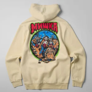 Hot Mishka Rock Embroidered Hoodie - Khaki Hoodies | Hoodies