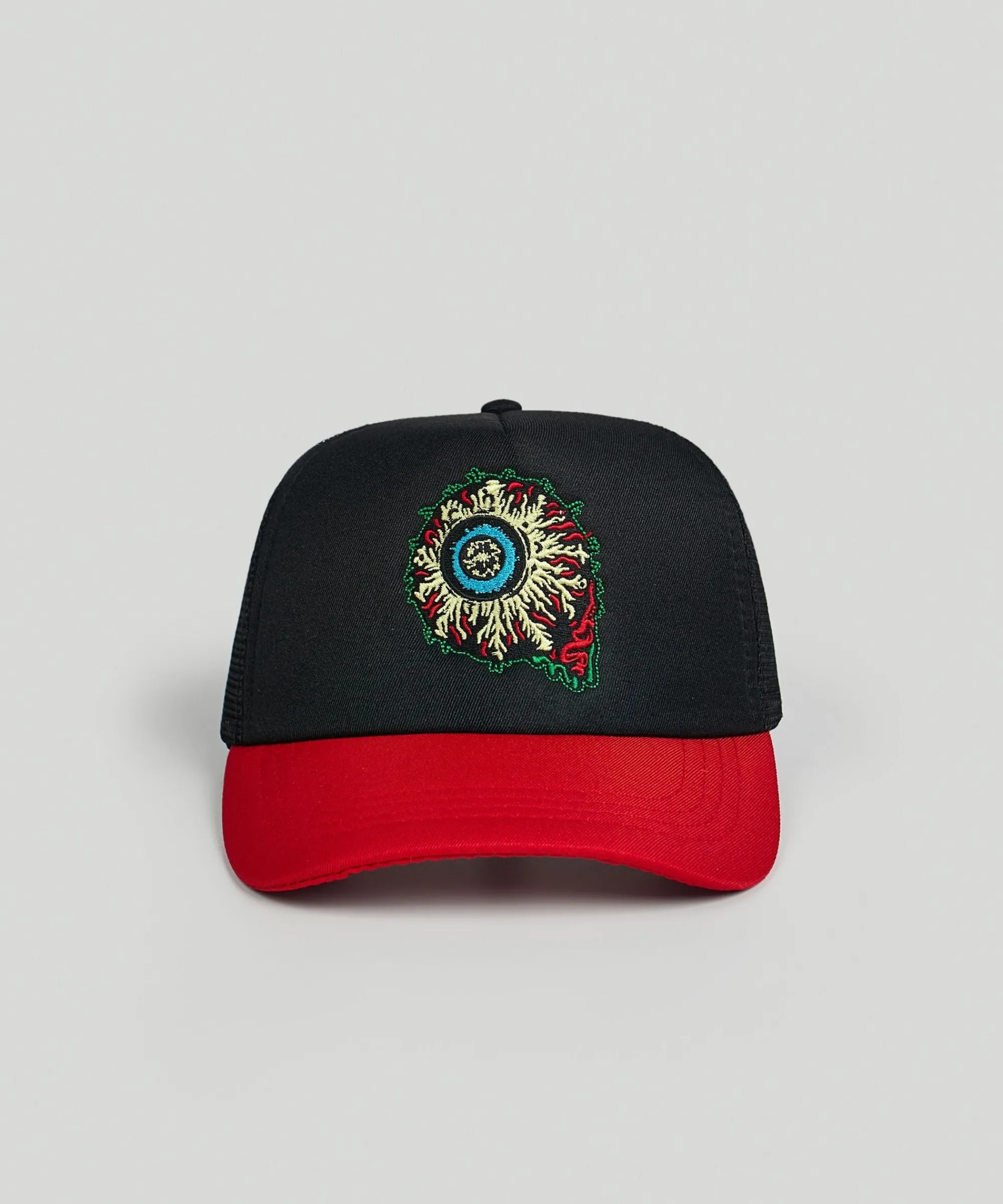 mishka_rock_eyeball_embroidered_trucker_hat_0.webp Cheap Mishka Rock Eyeball Embroidered Trucker Hat Hats