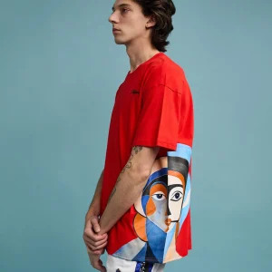 Online Modernism Short Sleeve Tee - Red Graphic Tees