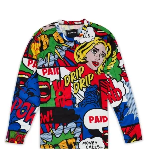 Cheap Money Drip Comic Print Long Sleeve Tee Long Sleeve Tees | Graphic Tees