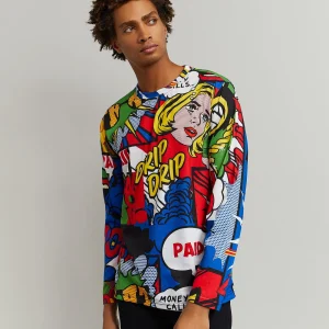 Cheap Money Drip Comic Print Long Sleeve Tee Long Sleeve Tees | Graphic Tees