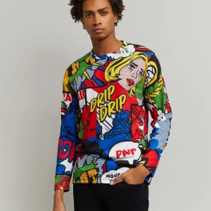 Cheap Money Drip Comic Print Long Sleeve Tee Long Sleeve Tees | Graphic Tees