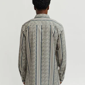 Outlet Monogram Long Sleeve Woven Shirt Button Downs