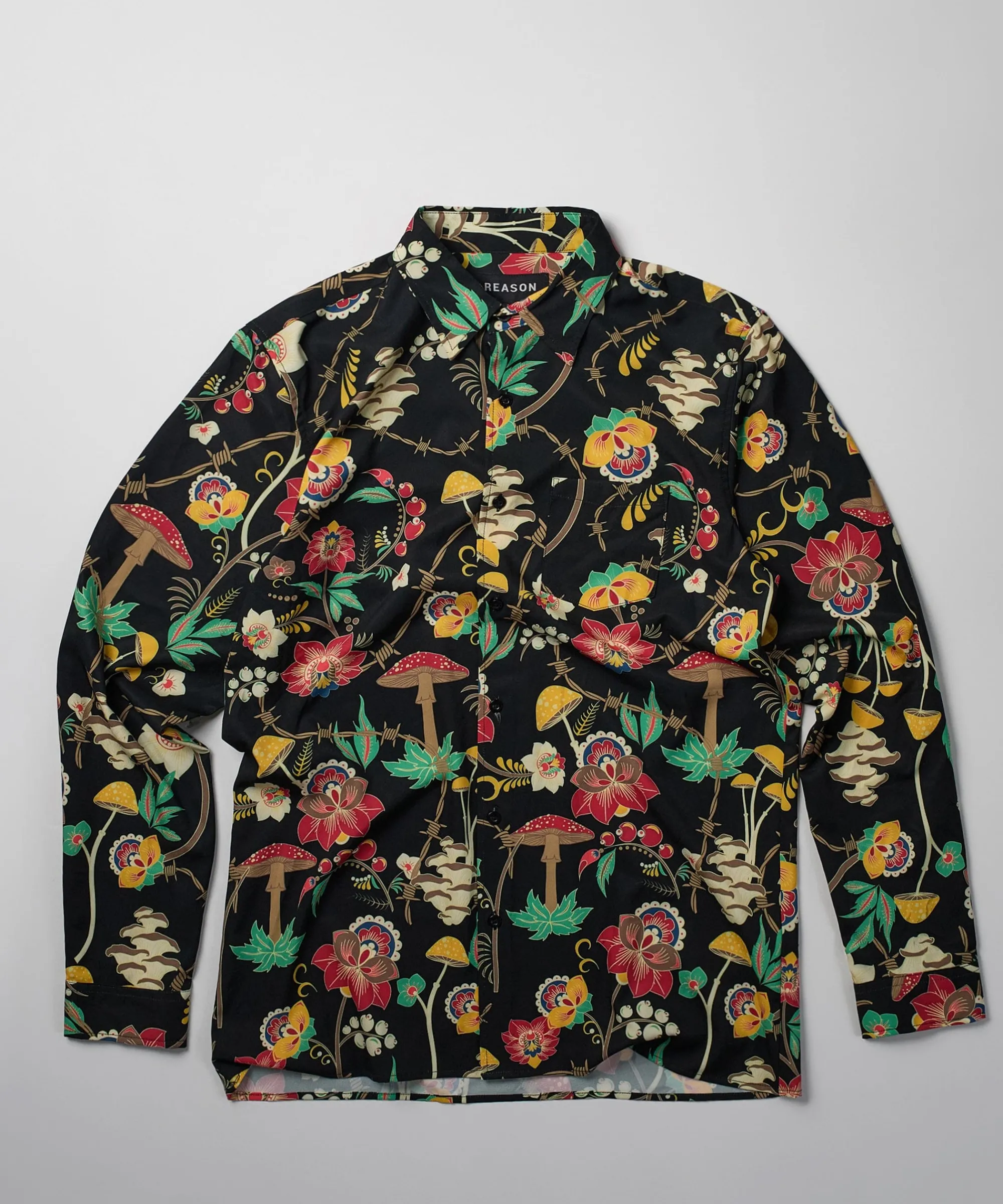 mushroom_woven_long_sleeve_shirt__multi_2.webp Outlet Mushroom Woven Long Sleeve Shirt - Multi Button Downs