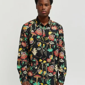Outlet Mushroom Woven Long Sleeve Shirt - Multi Button Downs