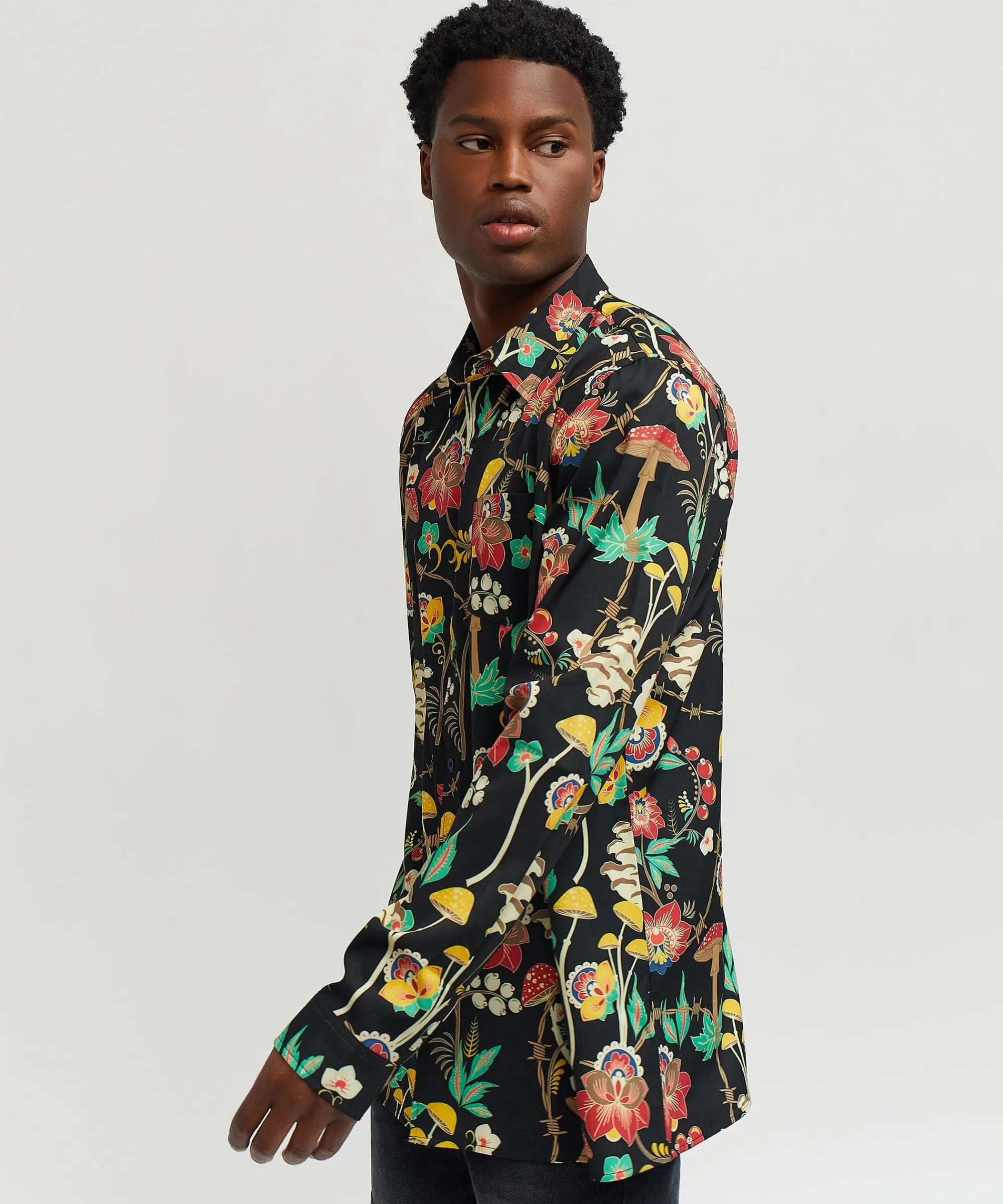 mushroom_woven_long_sleeve_shirt__multi_5.webp Outlet Mushroom Woven Long Sleeve Shirt - Multi Button Downs