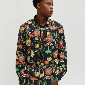 Outlet Mushroom Woven Long Sleeve Shirt - Multi Button Downs
