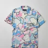 Cheap Neo World Cartoon Print Short Sleeve Shirt Button Downs