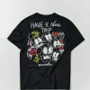 Cheap Nice Trip Short Sleeve Graphic Print Embroidered Pocket Tee - Black Graphic Tees
