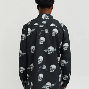 Flash Sale Nightvision Allover Print Viscose Woven Long Sleeve Shirt Button Downs