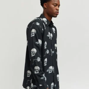 Flash Sale Nightvision Allover Print Viscose Woven Long Sleeve Shirt Button Downs