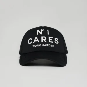 Sale No1 Cares Print Trucker Hat - Black Hats