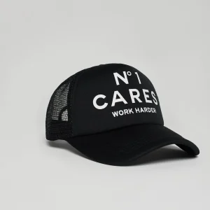 Sale No1 Cares Print Trucker Hat - Black Hats