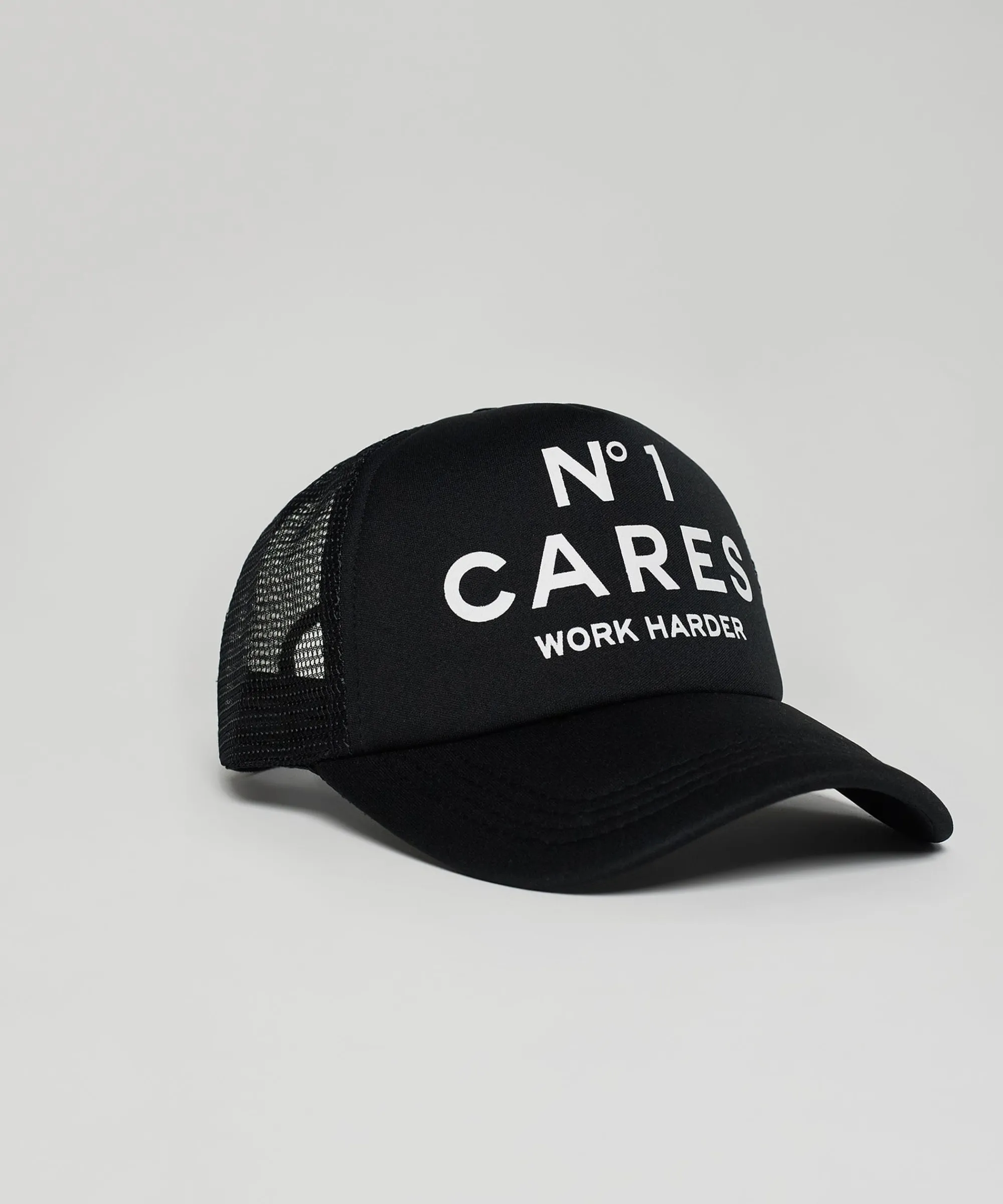 no_cares_print_trucker_hat__black_1.webp Sale No1 Cares Print Trucker Hat - Black Hats