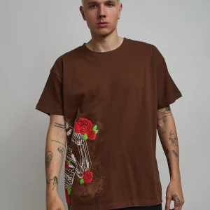 Cheap No Love Lost Short Sleeve Tee - Brown Graphic Tees