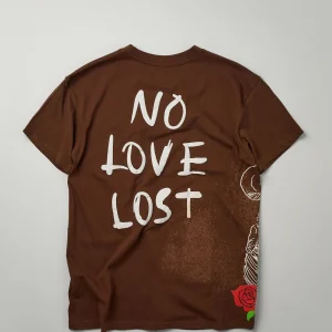 Cheap No Love Lost Short Sleeve Tee - Brown Graphic Tees